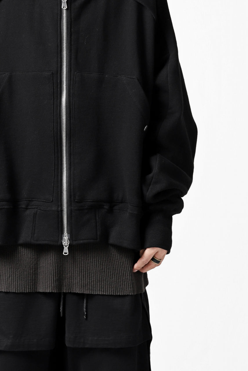 Load image into Gallery viewer, A.F ARTEFACT &quot;FLIGHT&quot; HOODED BLOUSON / COTTON FLEECY (BLACK)