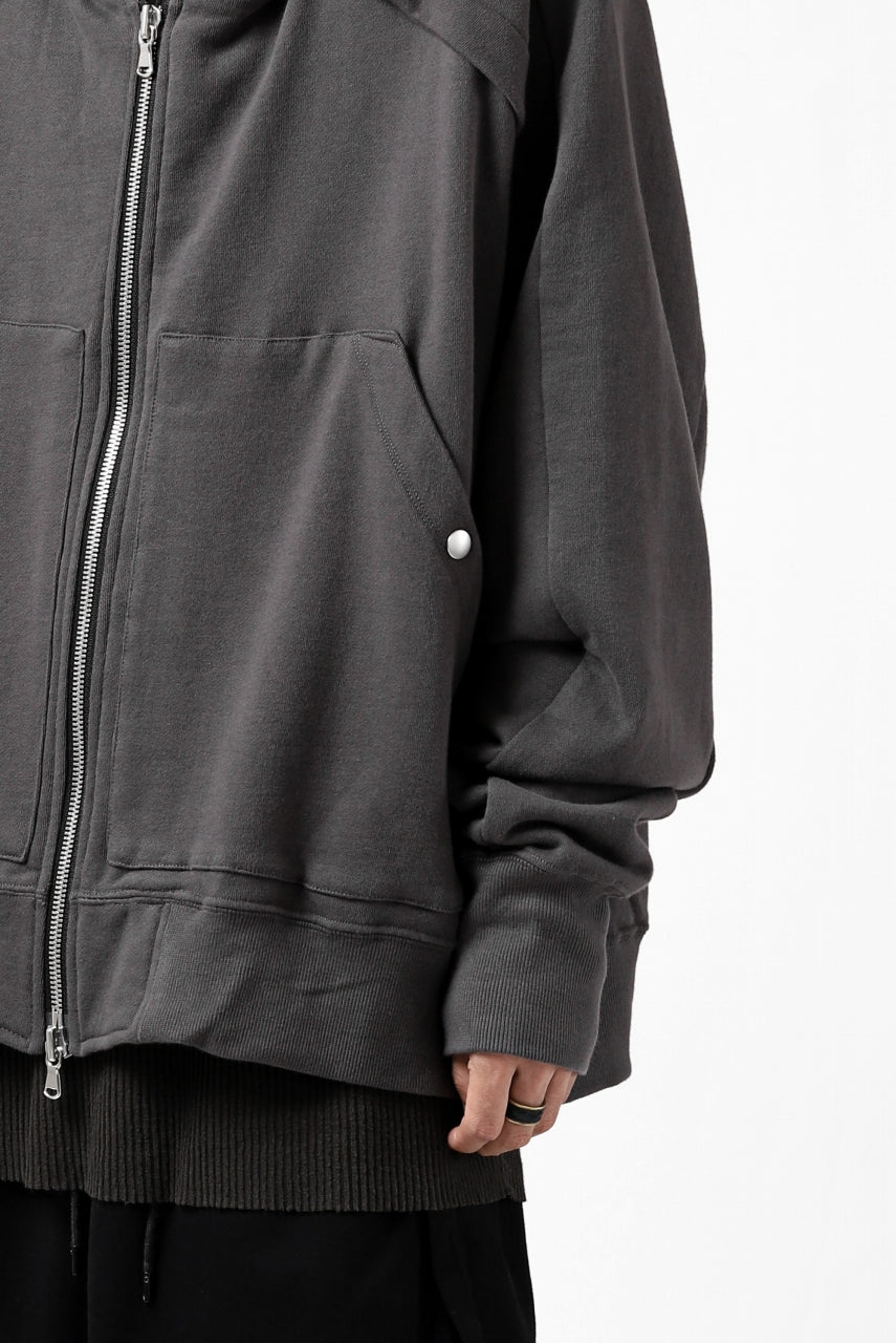 Load image into Gallery viewer, A.F ARTEFACT &quot;FLIGHT&quot; HOODED BLOUSON / COTTON FLEECY (GREY)