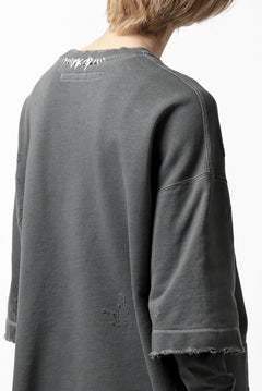 画像をギャラリービューアに読み込む, A.F ARTEFACT &quot;FRAYED&quot; DAMAGE LAYERED SWEATER TOPS (GREY)