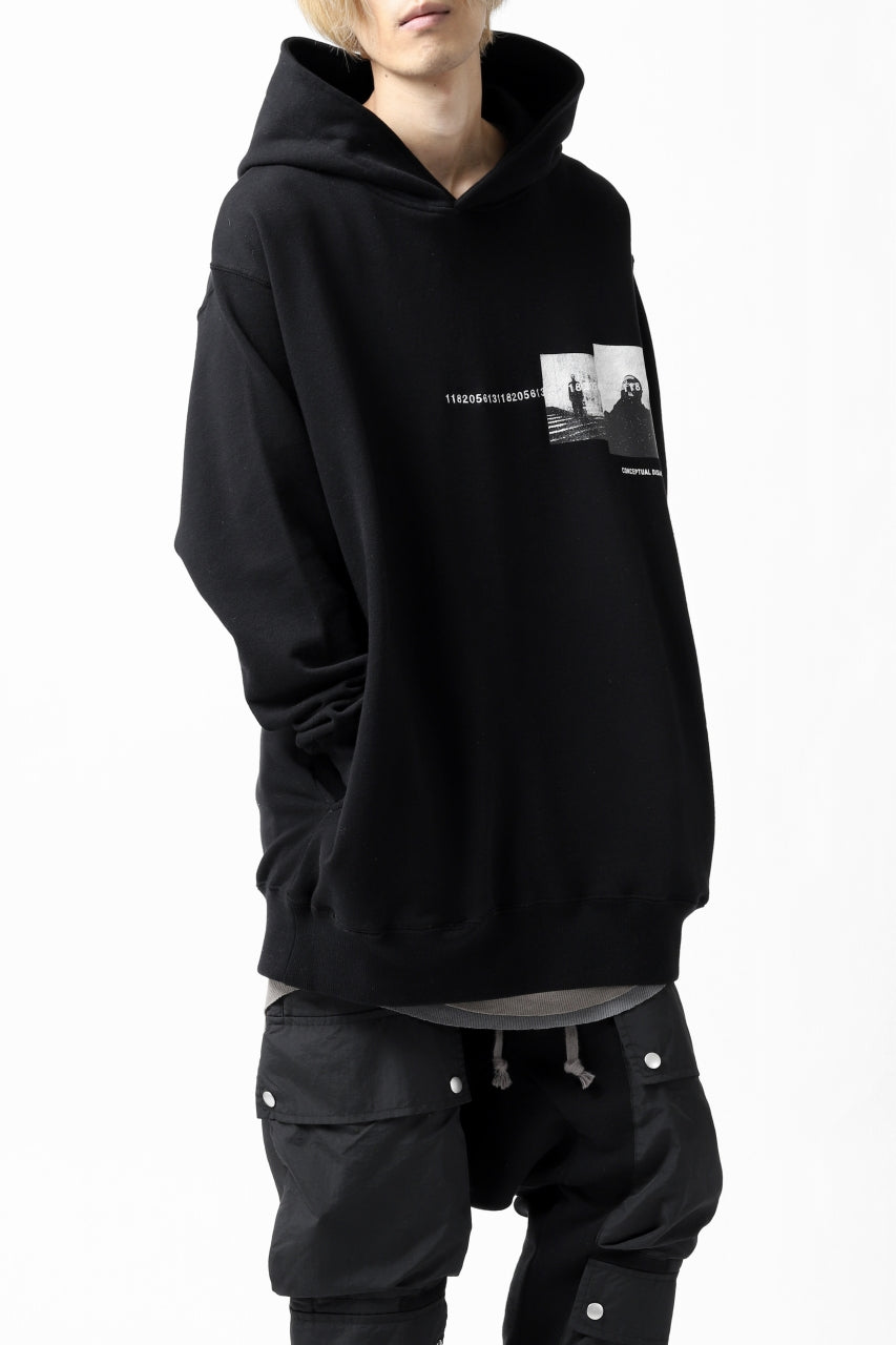 画像をギャラリービューアに読み込む, A.F ARTEFACT &quot;CHEST&quot; SWEATER HOODIE (BLACK)