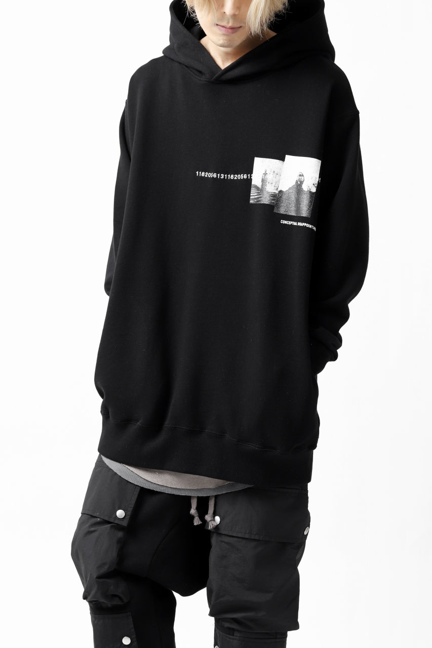 画像をギャラリービューアに読み込む, A.F ARTEFACT &quot;CHEST&quot; SWEATER HOODIE (BLACK)