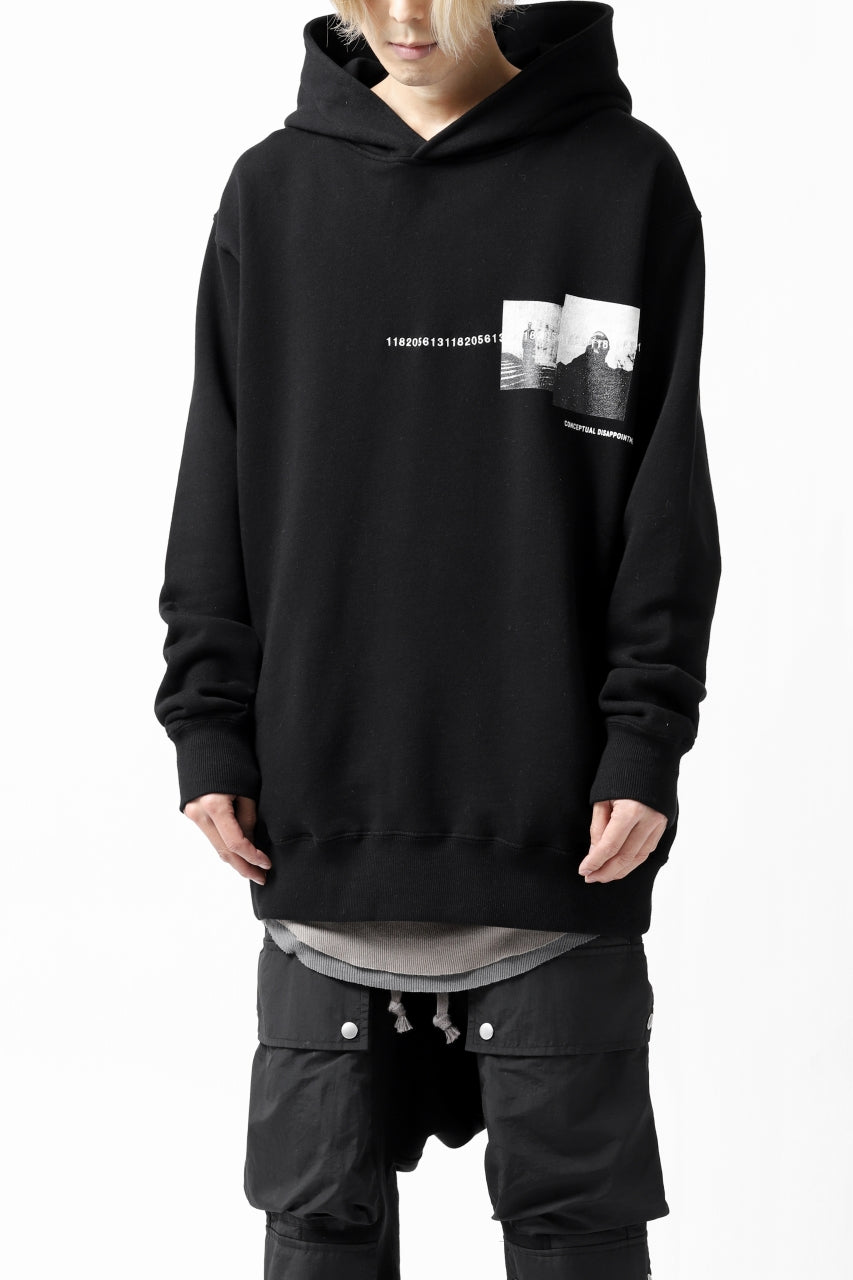 画像をギャラリービューアに読み込む, A.F ARTEFACT &quot;CHEST&quot; SWEATER HOODIE (BLACK)