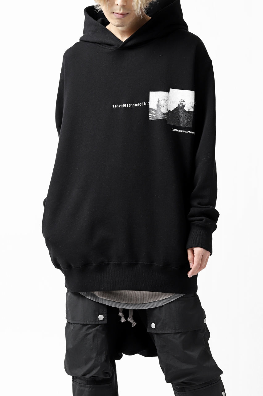 画像をギャラリービューアに読み込む, A.F ARTEFACT &quot;CHEST&quot; SWEATER HOODIE (BLACK)