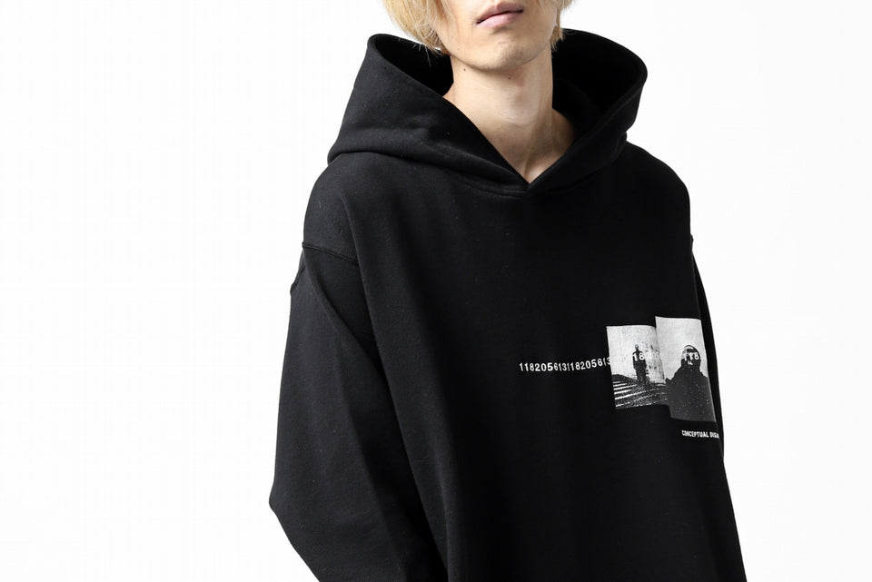 画像をギャラリービューアに読み込む, A.F ARTEFACT &quot;CHEST&quot; SWEATER HOODIE (BLACK)