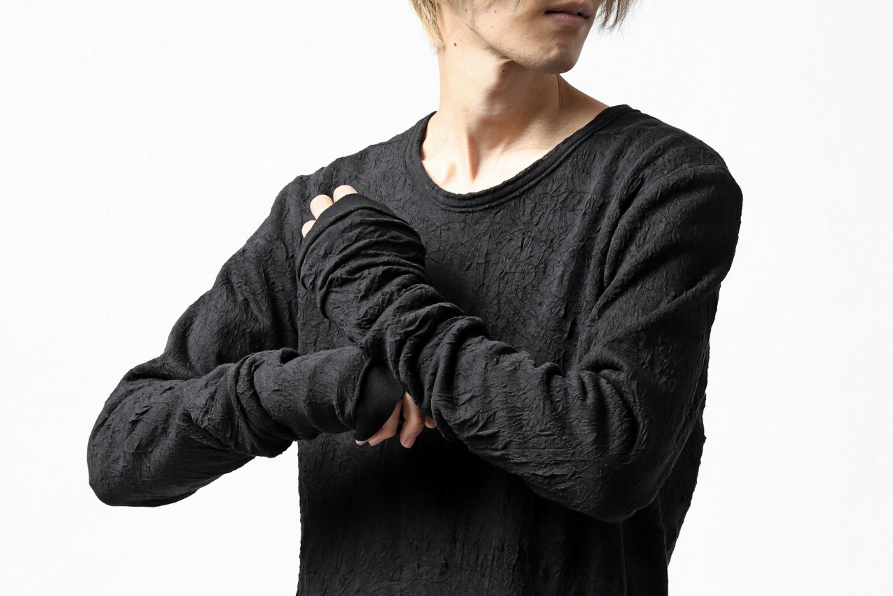 A.F ARTEFACT exclusive "INTERNAL" LAYERED TOPS / BomberHEAT×CRUMPLE JERSEY (BLACK x BLACK) ※