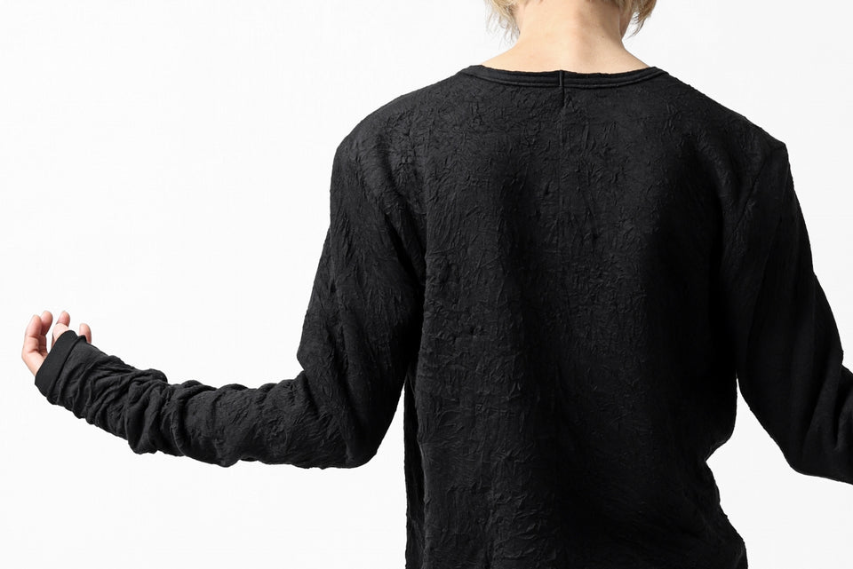 画像をギャラリービューアに読み込む, A.F ARTEFACT exclusive &quot;INTERNAL&quot; LAYERED TOPS / BomberHEAT×CRUMPLE JERSEY (BLACK x BLACK) ※