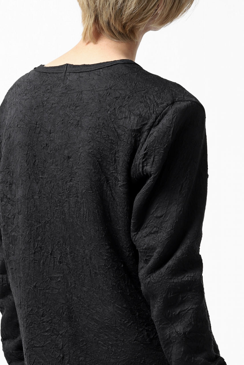 Load image into Gallery viewer, A.F ARTEFACT BomberHEAT×CRUMPLE JERSEY LAYERED TOPS (BLACK×BLACK)