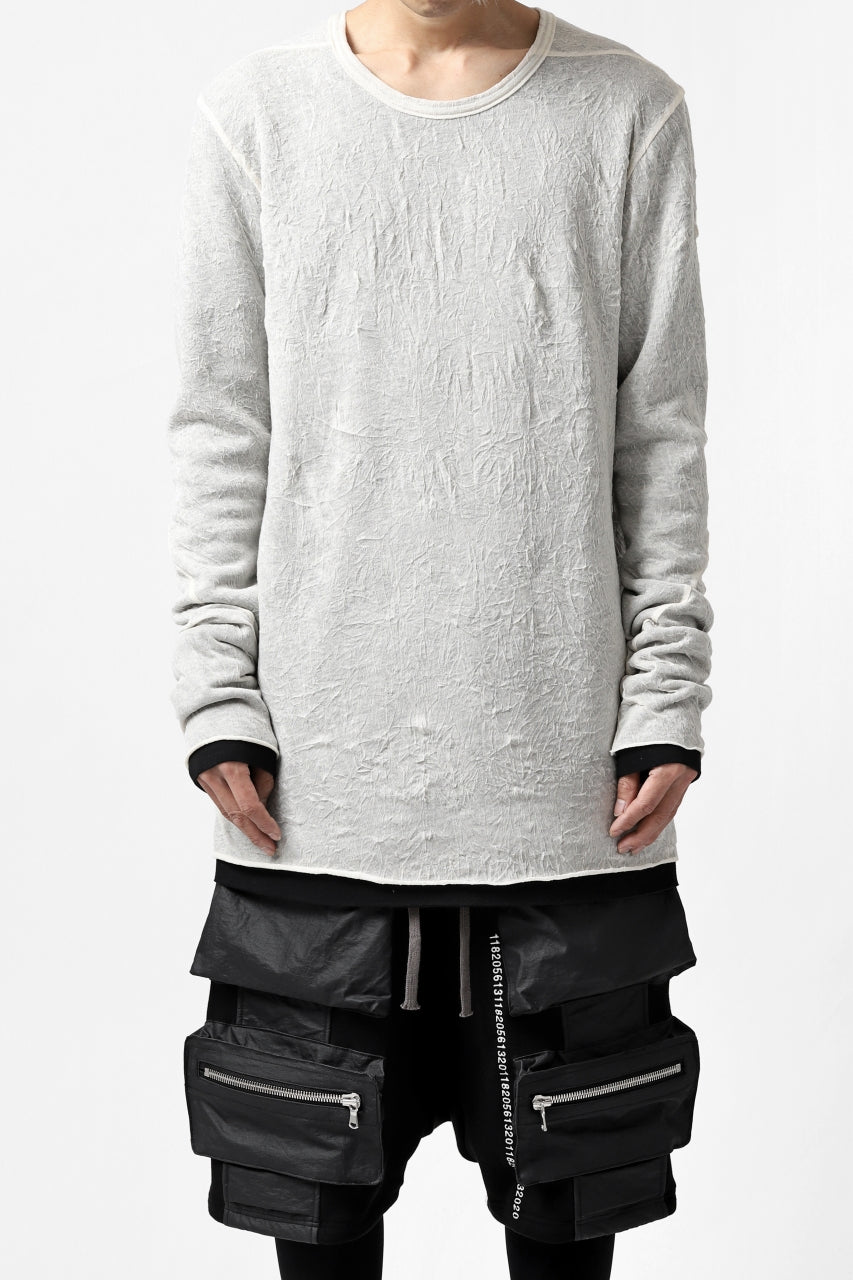 Load image into Gallery viewer, A.F ARTEFACT exclusive &quot;INTERNAL&quot; LAYERED TOPS / BomberHEAT×CRUMPLE JERSEY (IVORY x BLACK) ※