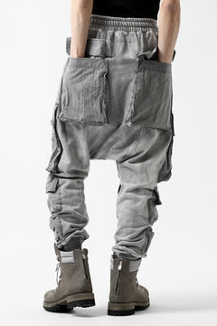 Load image into Gallery viewer, A.F ARTEFACT -SOLDIER- DUST DYED SARROUEL CARGO PANTS (GREY)