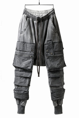 A.F ARTEFACT -SOLDIER- DUST DYED SARROUEL CARGO PANTS (GREY)