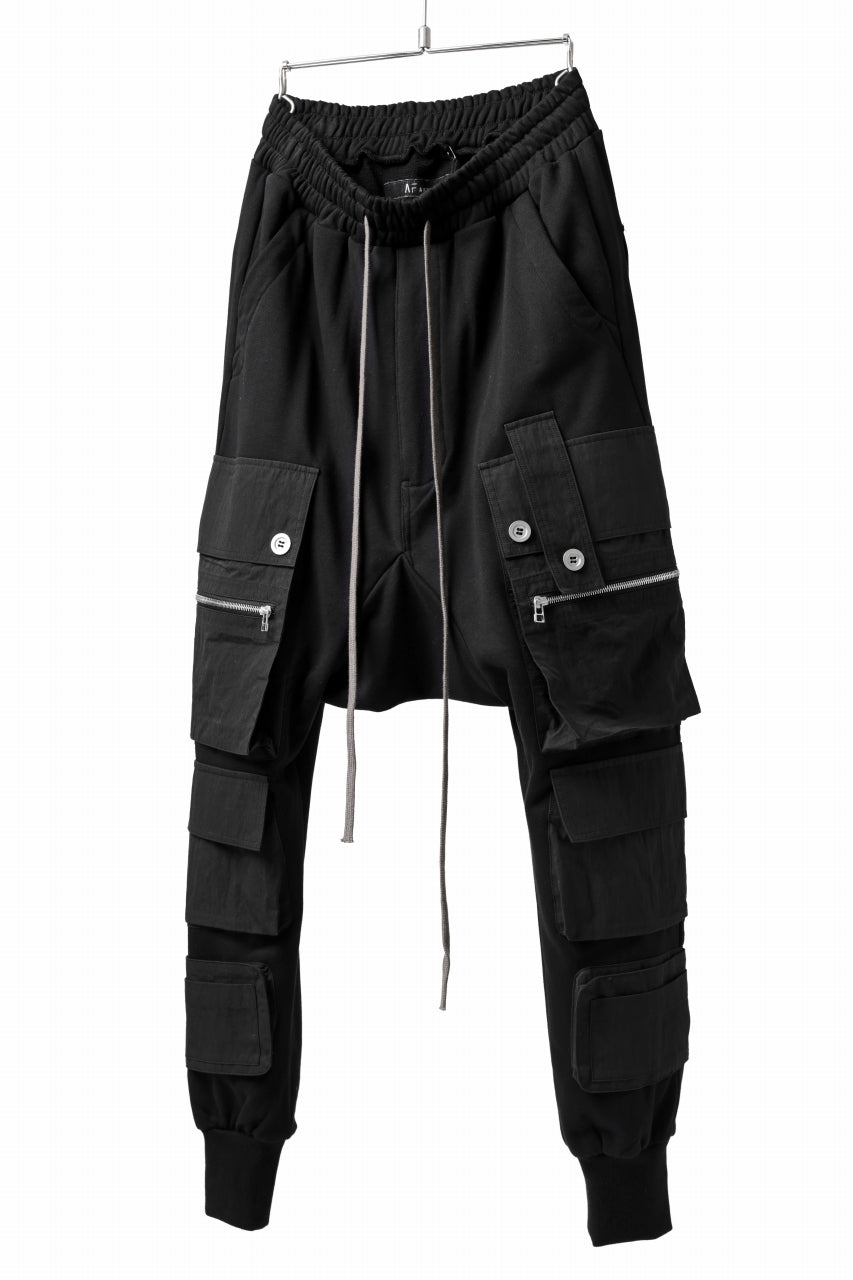 A.F ARTEFACT -SOLDIER- SARROUEL CARGO PANTS (BLACK)