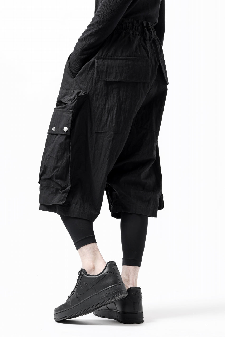 A.F ARTEFACT -BUSH- SARROUEL CARGO SHORTS (BLACK)