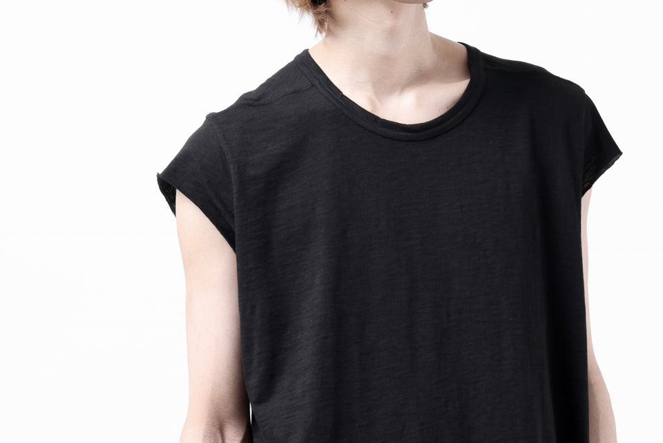 画像をギャラリービューアに読み込む, A.F ARTEFACT FRENCH SLEEVE TANK TOP / SLAB JERSEY (BLACK)