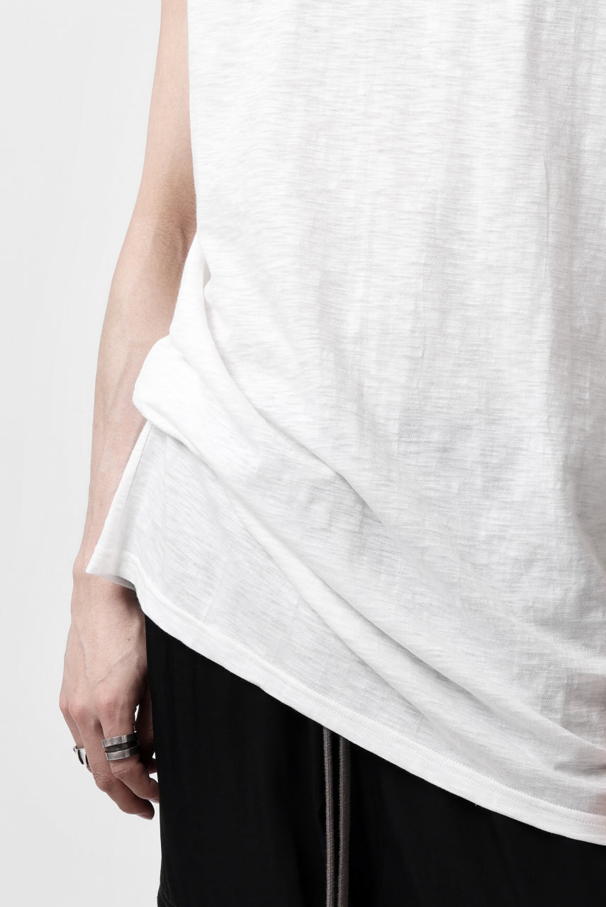 A.F ARTEFACT FRENCH SLEEVE TANK TOP / SLAB JERSEY (WHITE)
