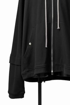 画像をギャラリービューアに読み込む, A.F ARTEFACT KNIT-COMBINATION ZIPPER HOODIE (ALL BLACK)