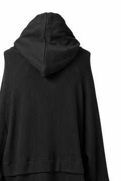 Load image into Gallery viewer, A.F ARTEFACT OVERSIZED COMBI ZIP HOODIE  / KNIT &amp; SWEAT (ALL BLACK)