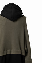 画像をギャラリービューアに読み込む, A.F ARTEFACT KNIT-COMBINATION ZIPPER HOODIE (BLACK x KHAKI)