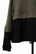 Load image into Gallery viewer, A.F ARTEFACT OVERSIZED COMBI ZIP HOODIE  / KNIT &amp; SWEAT (BLACK x KHAKI)