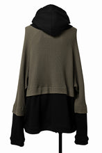 Load image into Gallery viewer, A.F ARTEFACT OVERSIZED COMBI ZIP HOODIE  / KNIT &amp; SWEAT (BLACK x KHAKI)