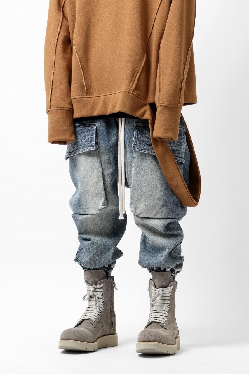 Load image into Gallery viewer, A.F ARTEFACT EASY CARGO SAROUEL PANTS / FADED AGEING DENIM (BLUE)