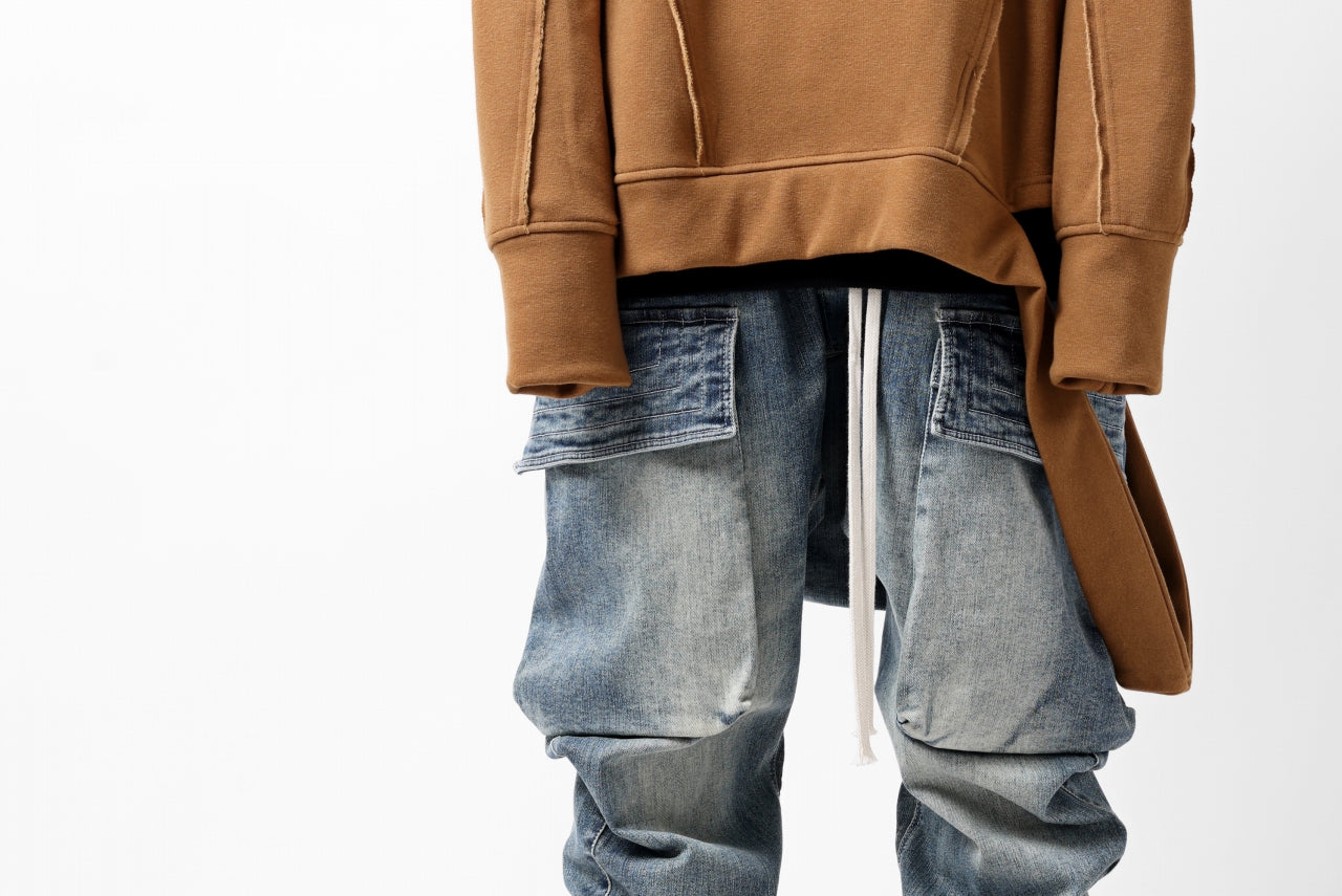 A.F ARTEFACT EASY CARGO SAROUEL PANTS / FADED AGEING DENIM (BLUE)
