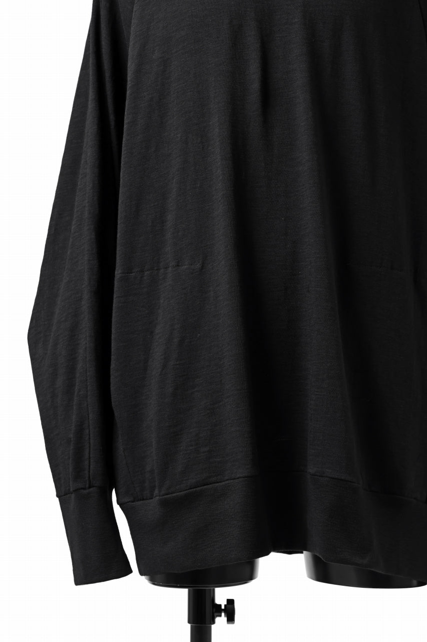 A.F ARTEFACT -HEATHER- DOLMAN LOOSEY TOPS / SLAB JERSEY (BLACK)