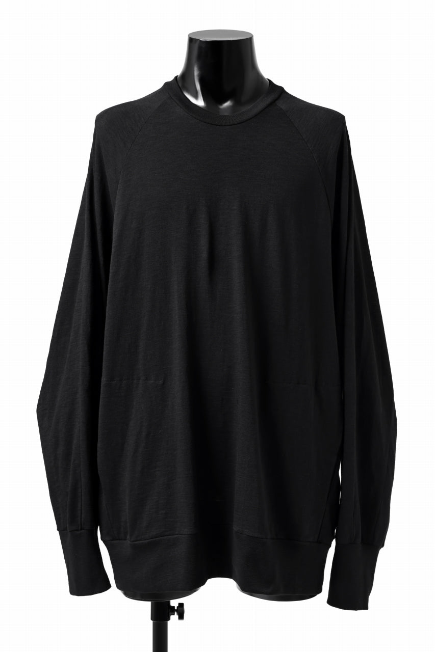 A.F ARTEFACT -HEATHER- DOLMAN LOOSEY TOPS / SLAB JERSEY (BLACK)