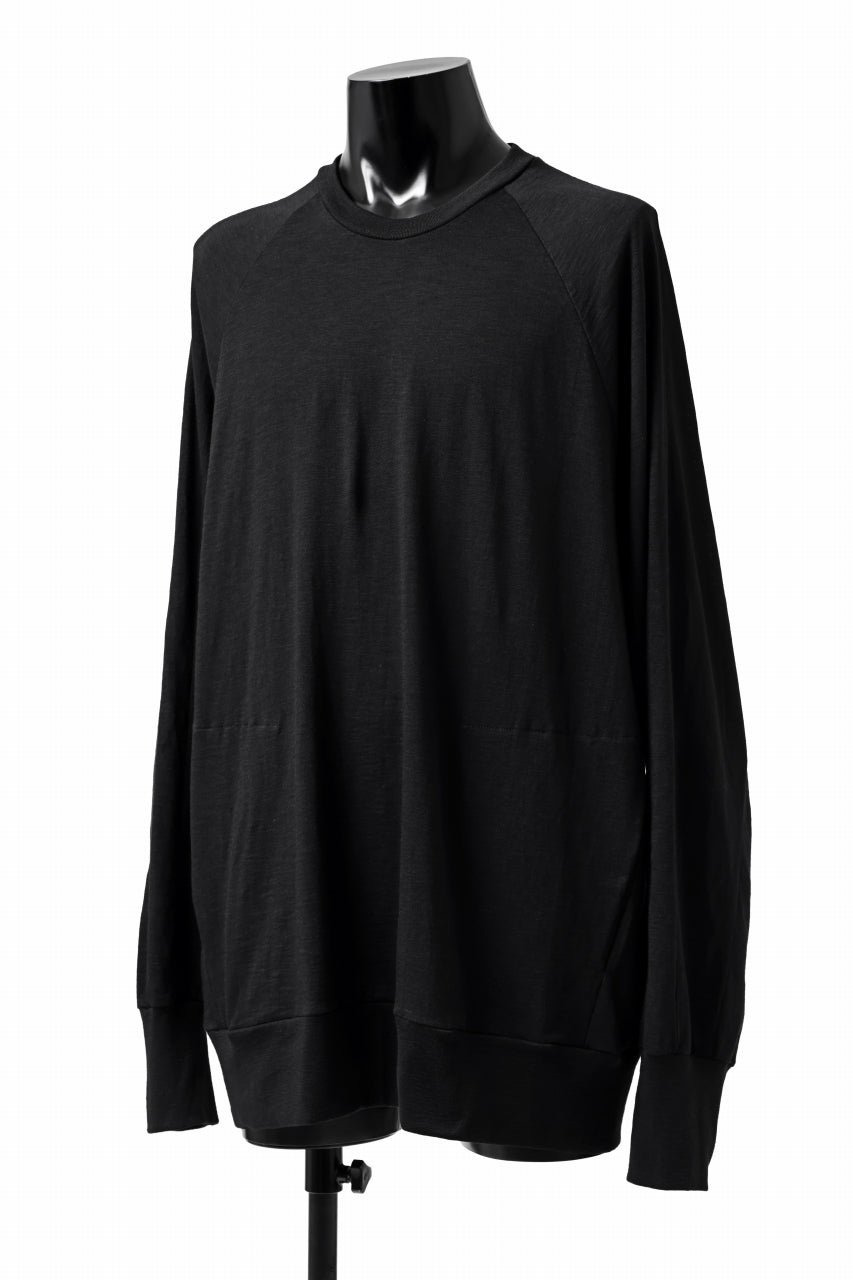 A.F ARTEFACT -HEATHER- DOLMAN LOOSEY TOPS / SLAB JERSEY (BLACK)