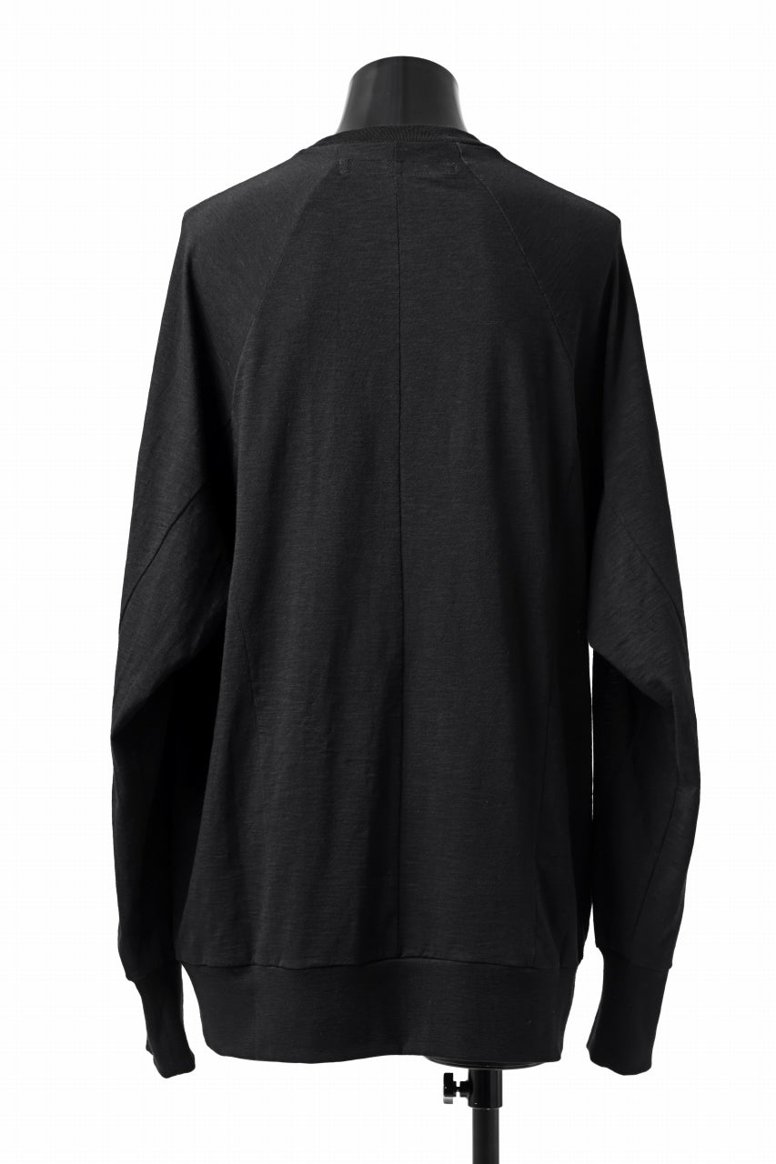 A.F ARTEFACT -HEATHER- DOLMAN LOOSEY TOPS / SLAB JERSEY (BLACK)