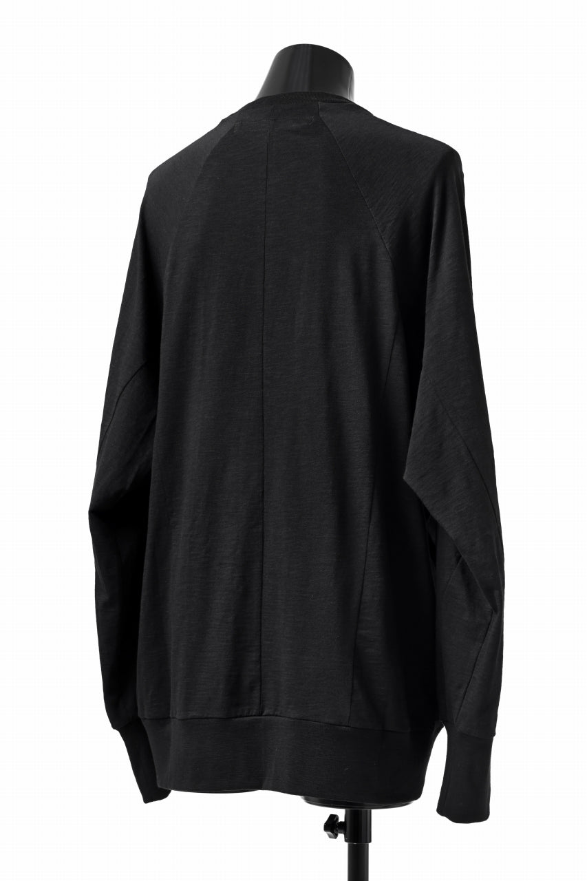 A.F ARTEFACT -HEATHER- DOLMAN LOOSEY TOPS / SLAB JERSEY (BLACK)