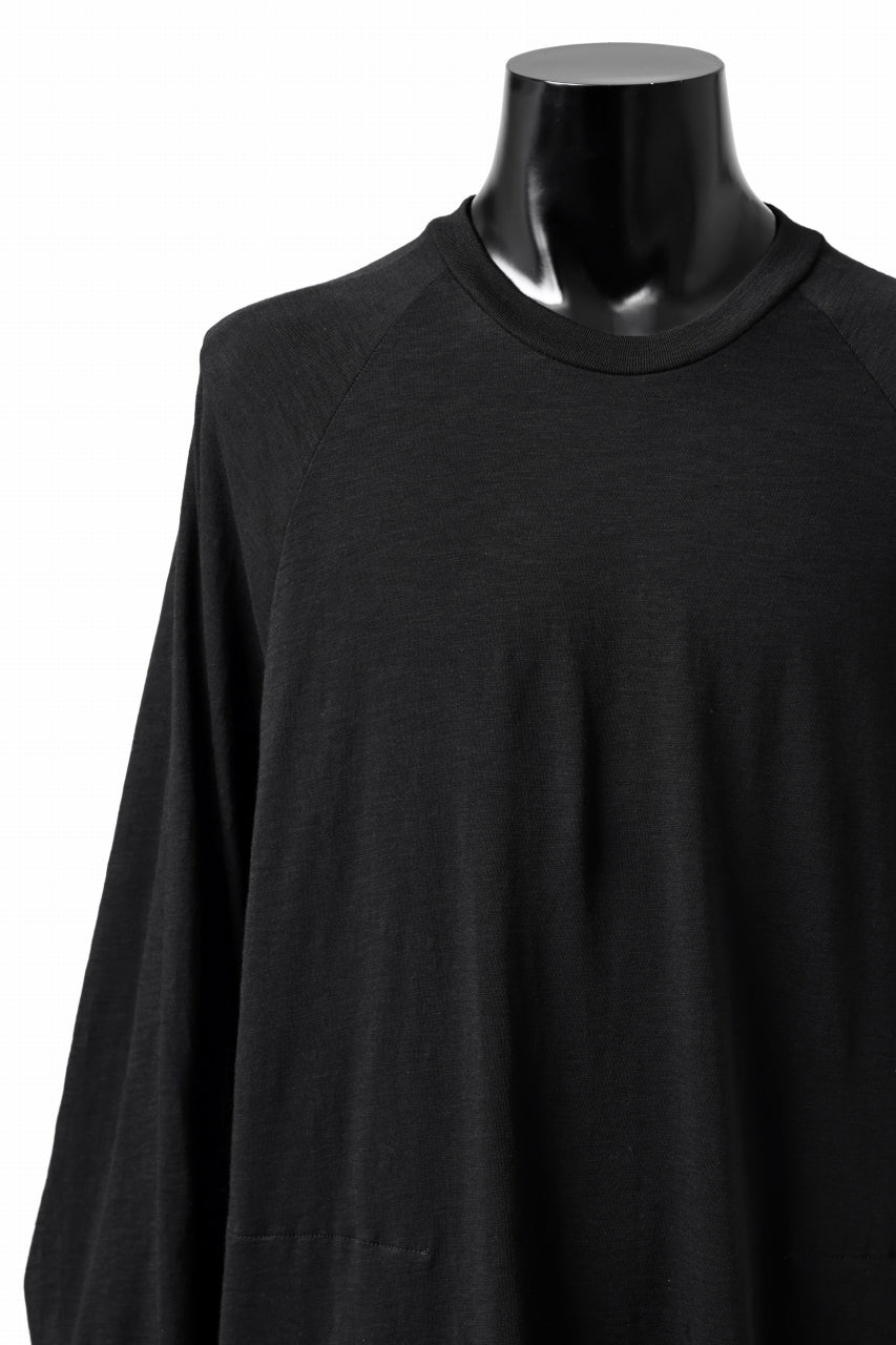 A.F ARTEFACT -HEATHER- DOLMAN LOOSEY TOPS / SLAB JERSEY (BLACK)