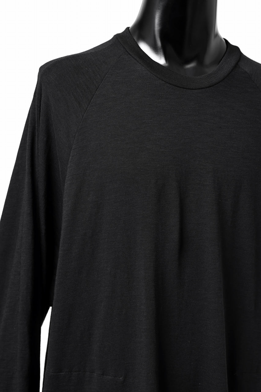 A.F ARTEFACT -HEATHER- DOLMAN LOOSEY TOPS / SLAB JERSEY (BLACK)