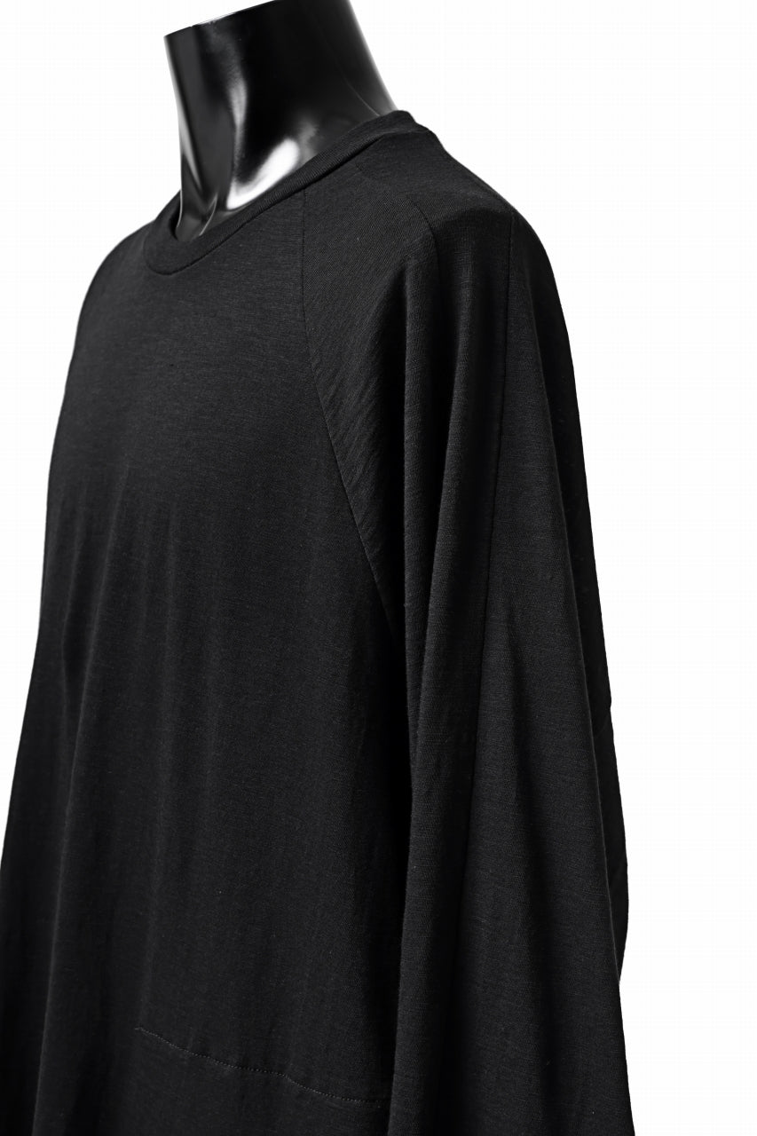 A.F ARTEFACT -HEATHER- DOLMAN LOOSEY TOPS / SLAB JERSEY (BLACK)