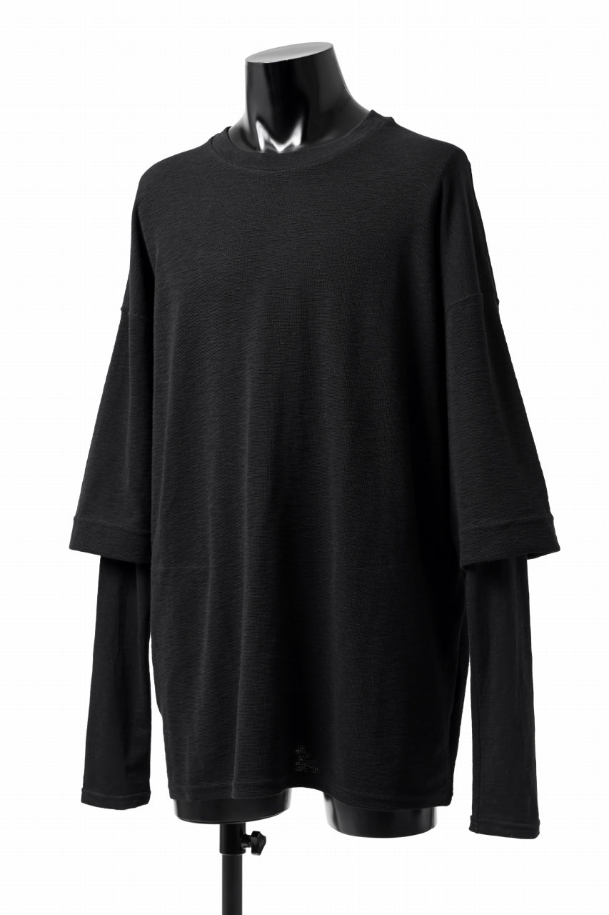 画像をギャラリービューアに読み込む, A.F ARTEFACT -HEATHER- LAYERED TOPS / DOUBLE SLAB (BLACK)