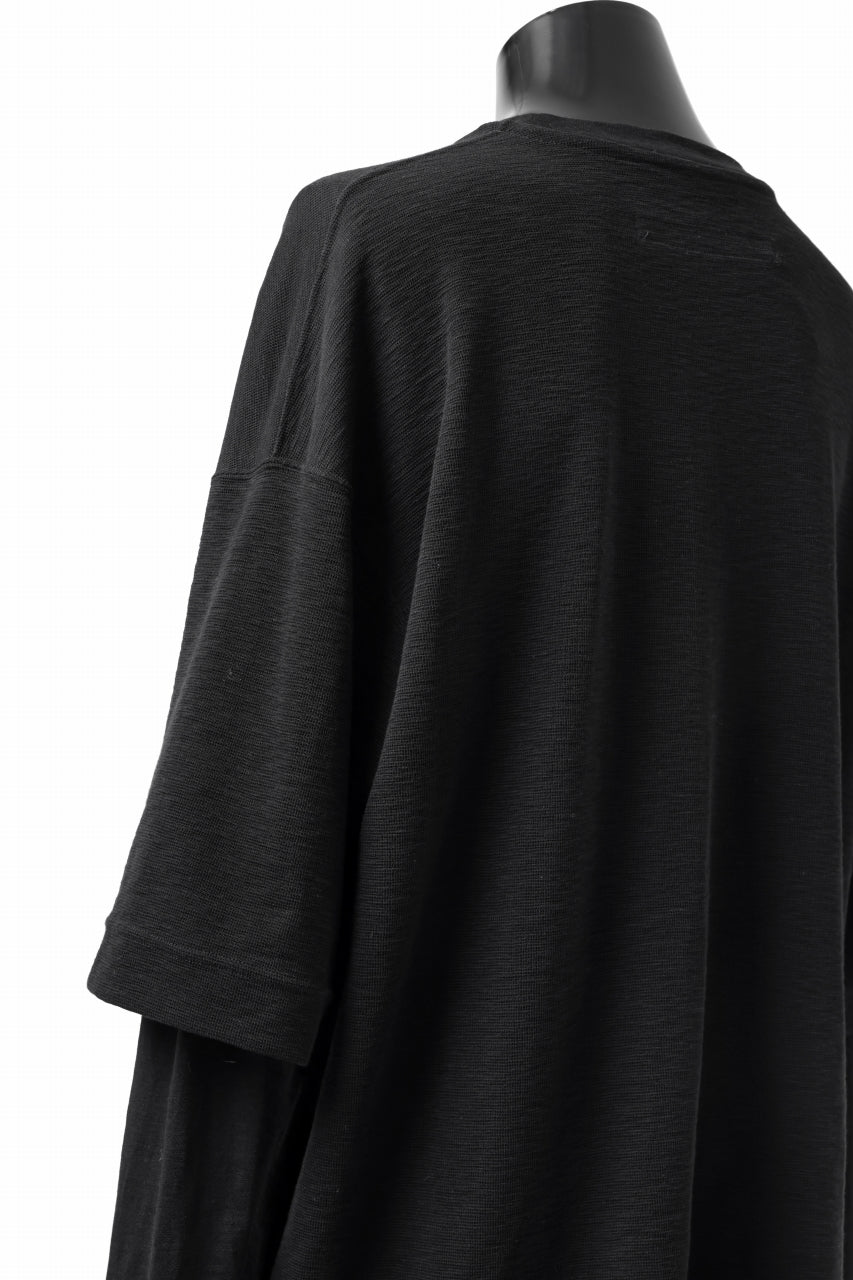 画像をギャラリービューアに読み込む, A.F ARTEFACT -HEATHER- LAYERED TOPS / DOUBLE SLAB (BLACK)