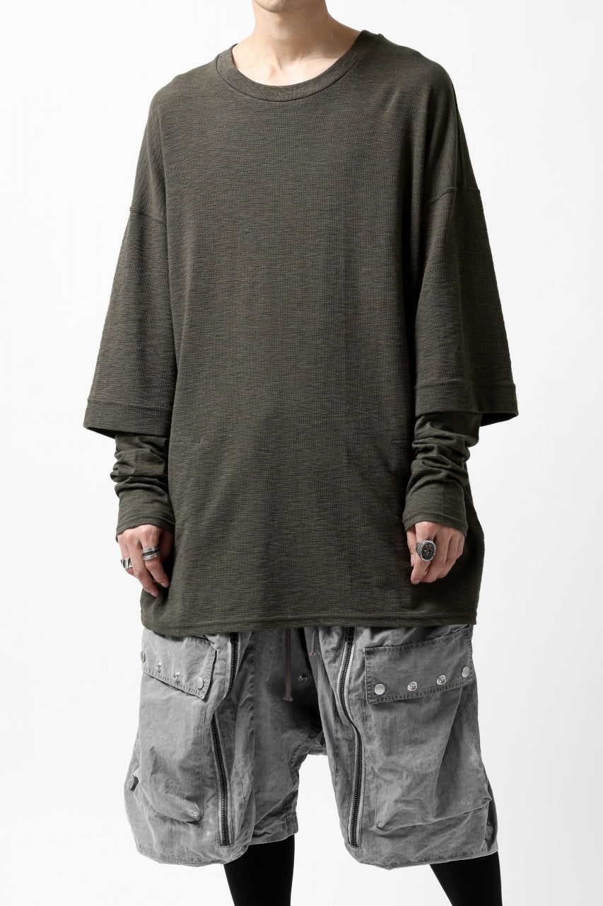 画像をギャラリービューアに読み込む, A.F ARTEFACT -HEATHER- LAYERED TOPS / DOUBLE SLAB (KHAKI)