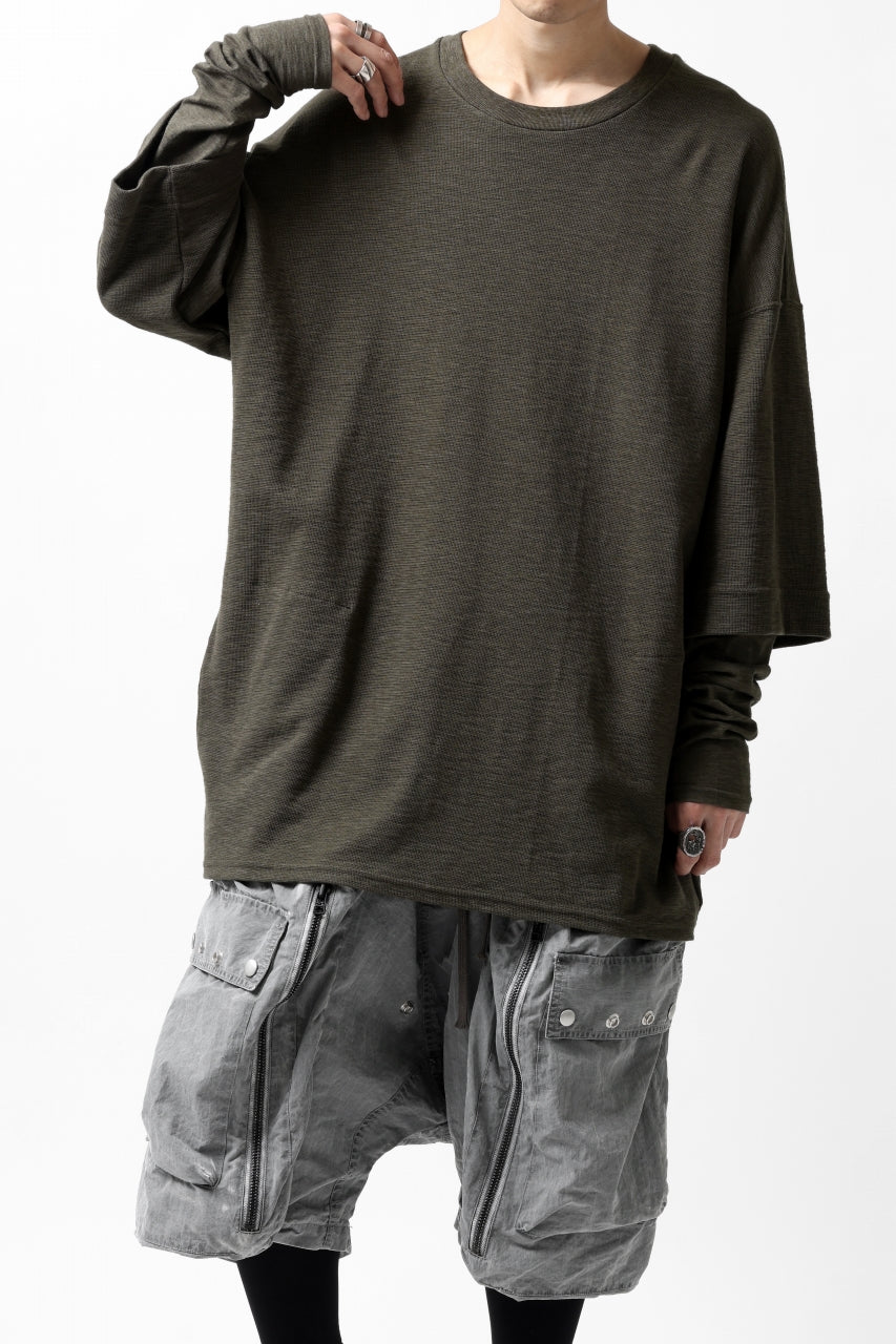 画像をギャラリービューアに読み込む, A.F ARTEFACT -HEATHER- LAYERED TOPS / DOUBLE SLAB (KHAKI)