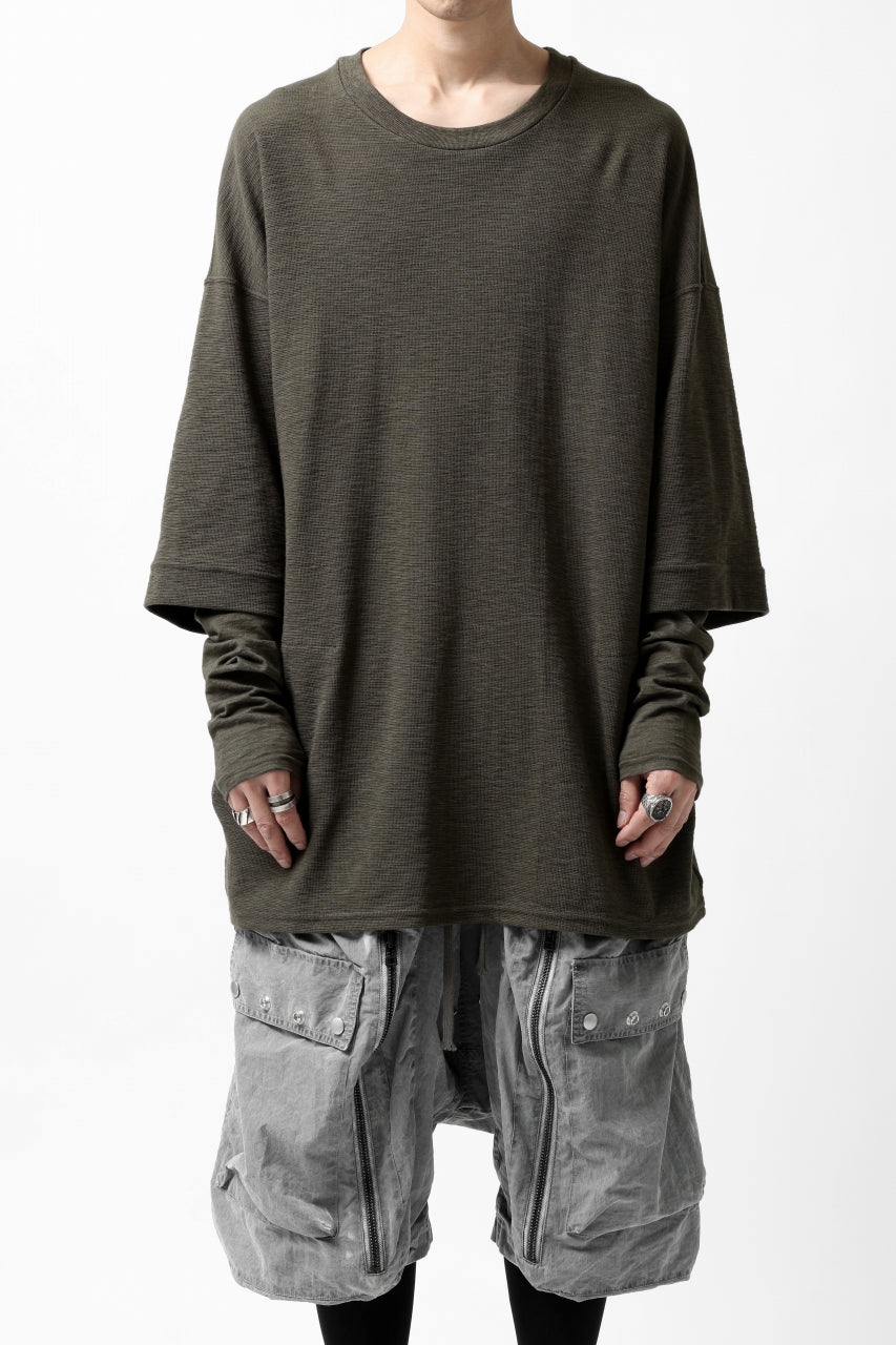 A.F ARTEFACT -HEATHER- LAYERED TOPS / DOUBLE SLAB (KHAKI)