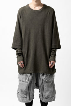 画像をギャラリービューアに読み込む, A.F ARTEFACT -HEATHER- LAYERED TOPS / DOUBLE SLAB (KHAKI)