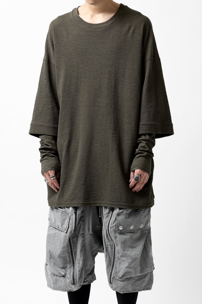 画像をギャラリービューアに読み込む, A.F ARTEFACT -HEATHER- LAYERED TOPS / DOUBLE SLAB (KHAKI)