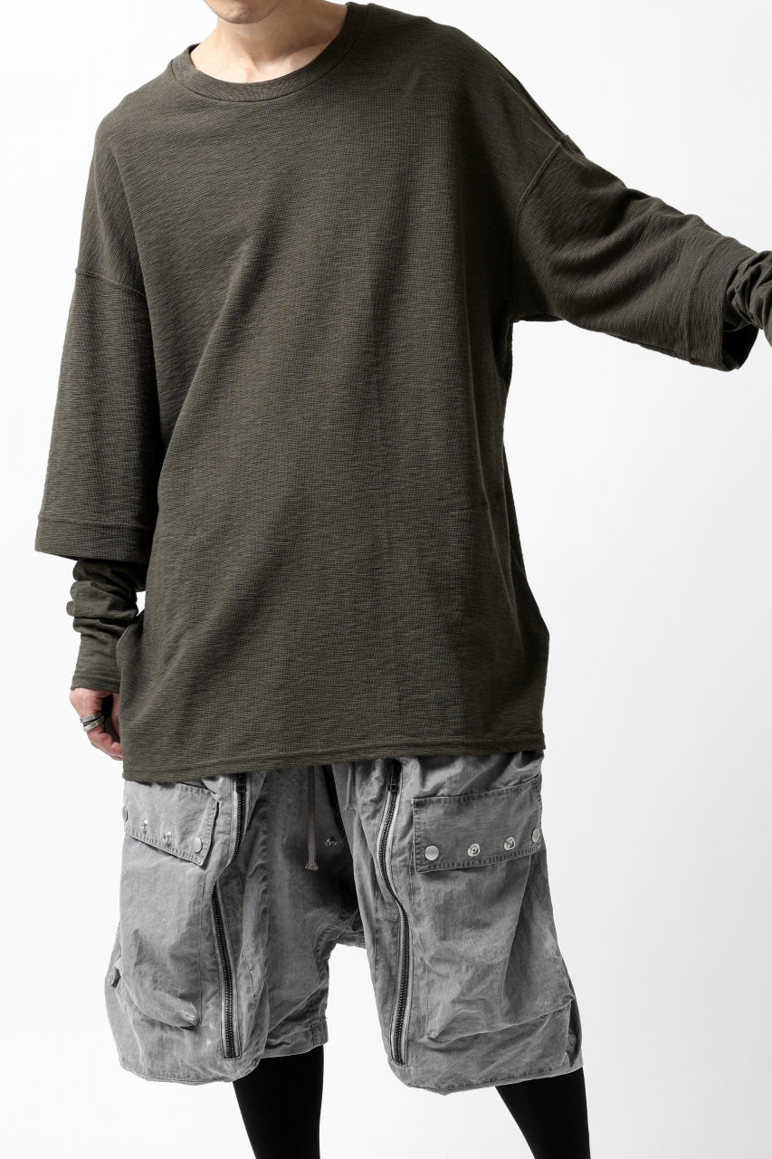 画像をギャラリービューアに読み込む, A.F ARTEFACT -HEATHER- LAYERED TOPS / DOUBLE SLAB (KHAKI)