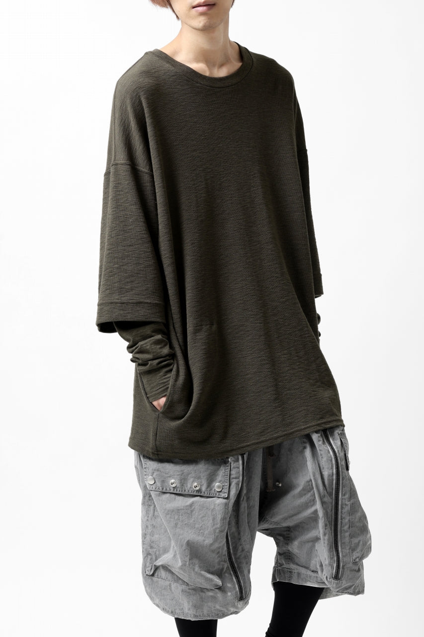 画像をギャラリービューアに読み込む, A.F ARTEFACT -HEATHER- LAYERED TOPS / DOUBLE SLAB (KHAKI)