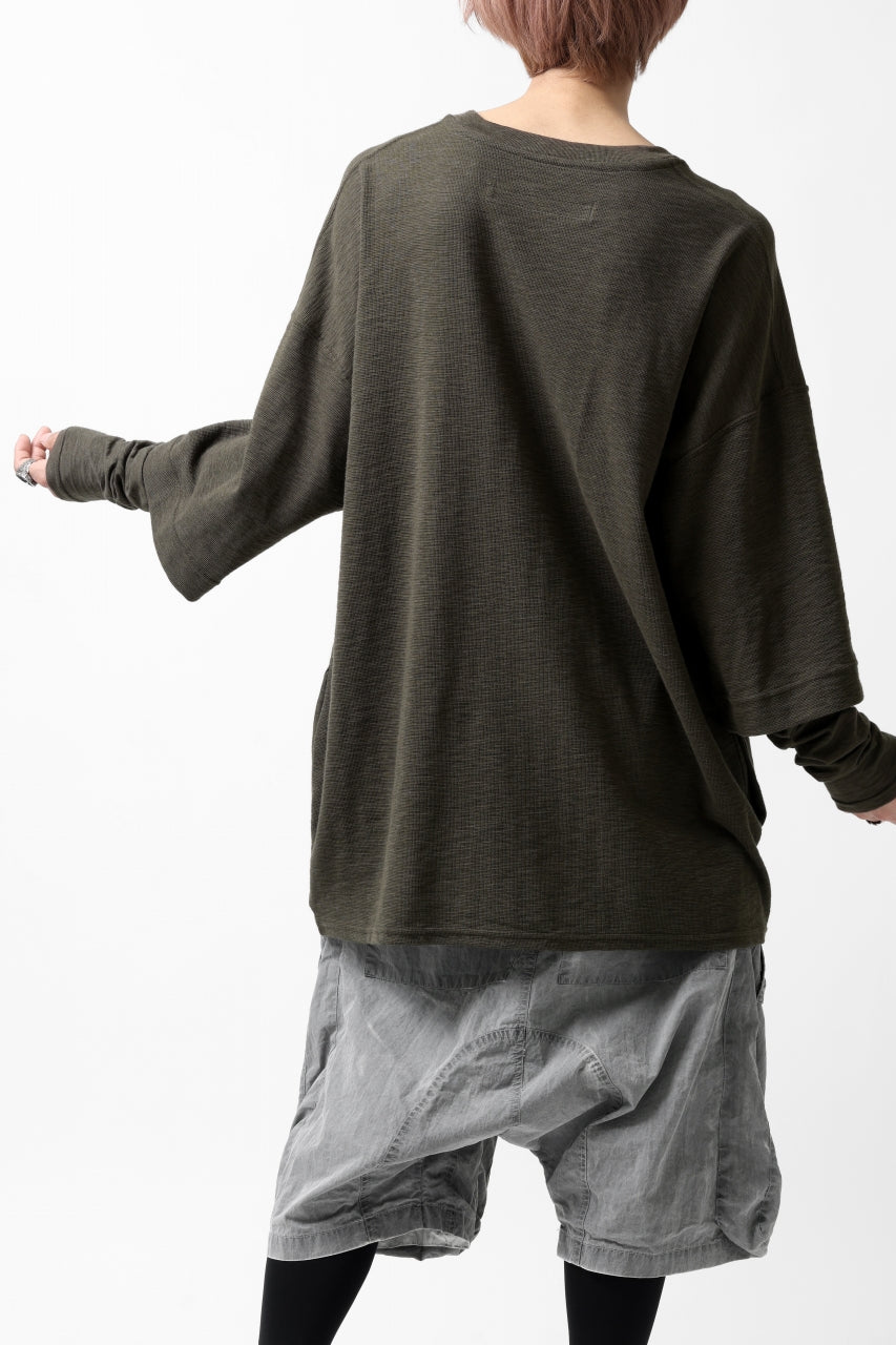 A.F ARTEFACT -HEATHER- LAYERED TOPS / DOUBLE SLAB (KHAKI)