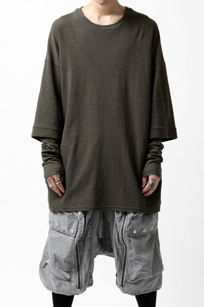 画像をギャラリービューアに読み込む, A.F ARTEFACT -HEATHER- LAYERED TOPS / DOUBLE SLAB (KHAKI)