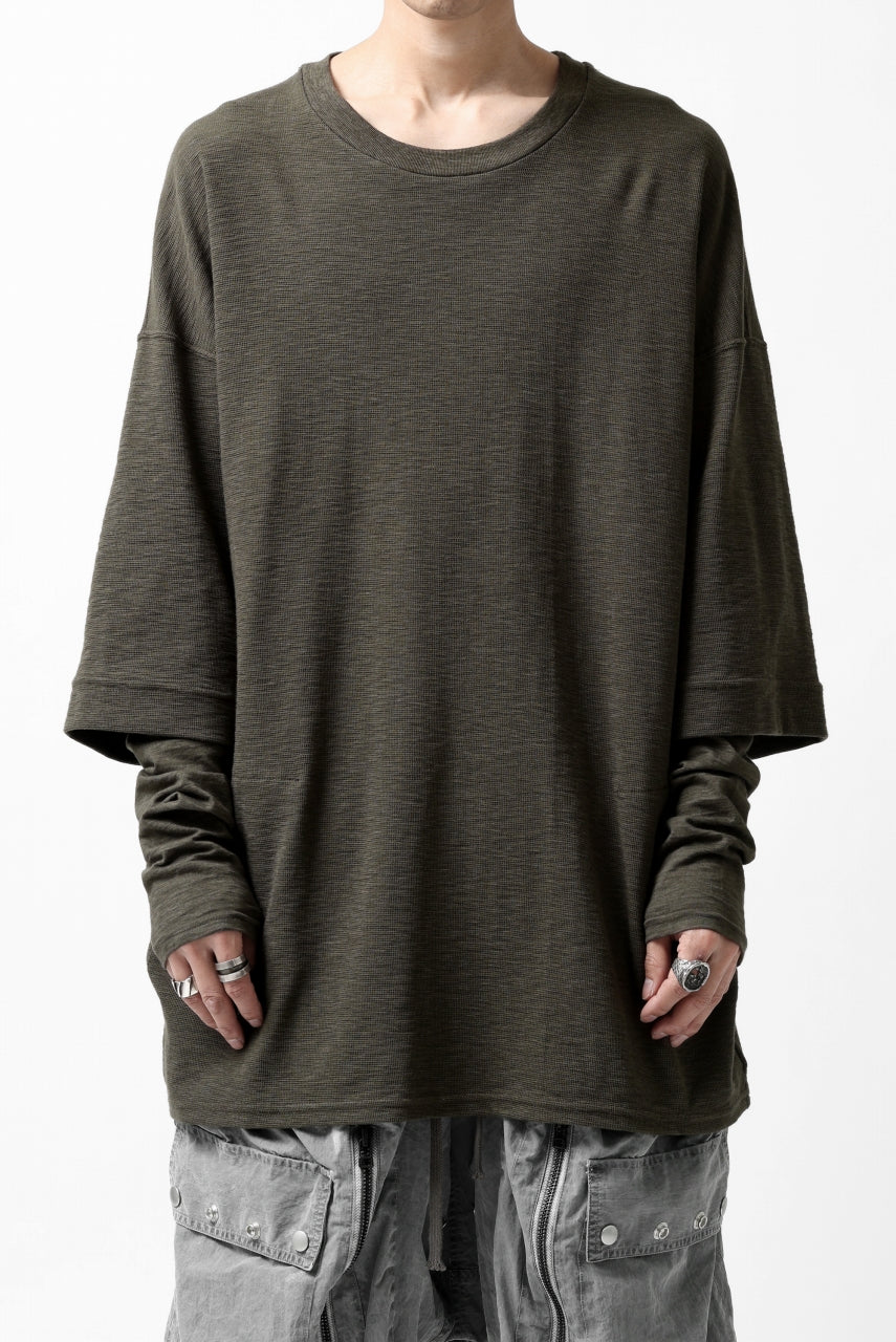 A.F ARTEFACT -HEATHER- LAYERED TOPS / DOUBLE SLAB (KHAKI)