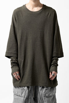 画像をギャラリービューアに読み込む, A.F ARTEFACT -HEATHER- LAYERED TOPS / DOUBLE SLAB (KHAKI)