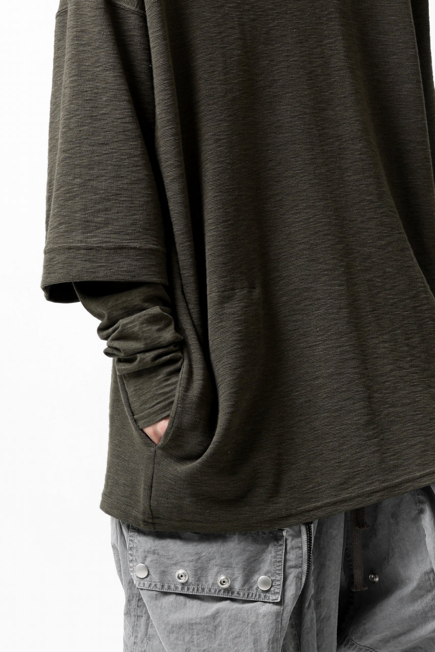 画像をギャラリービューアに読み込む, A.F ARTEFACT -HEATHER- LAYERED TOPS / DOUBLE SLAB (KHAKI)