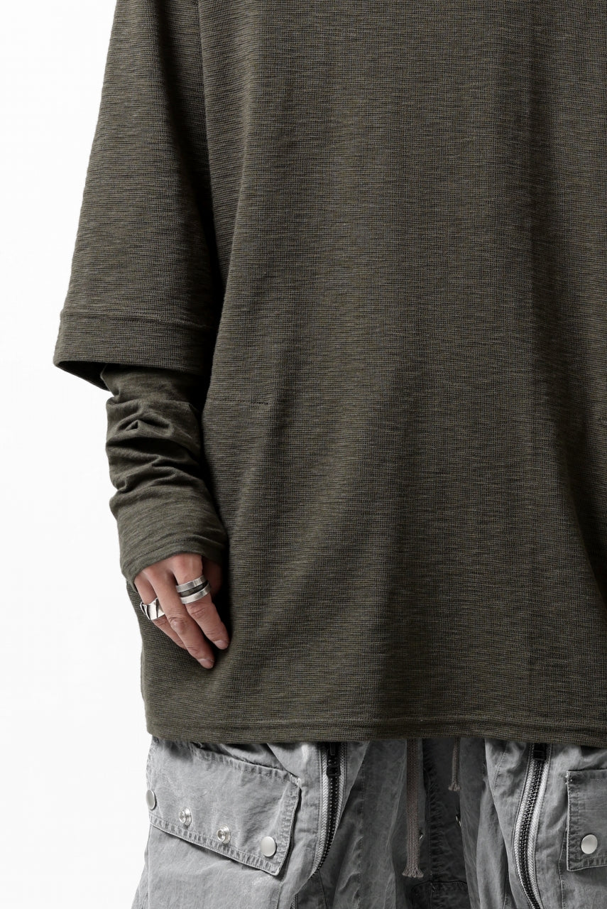 A.F ARTEFACT -HEATHER- LAYERED TOPS / DOUBLE SLAB (KHAKI)