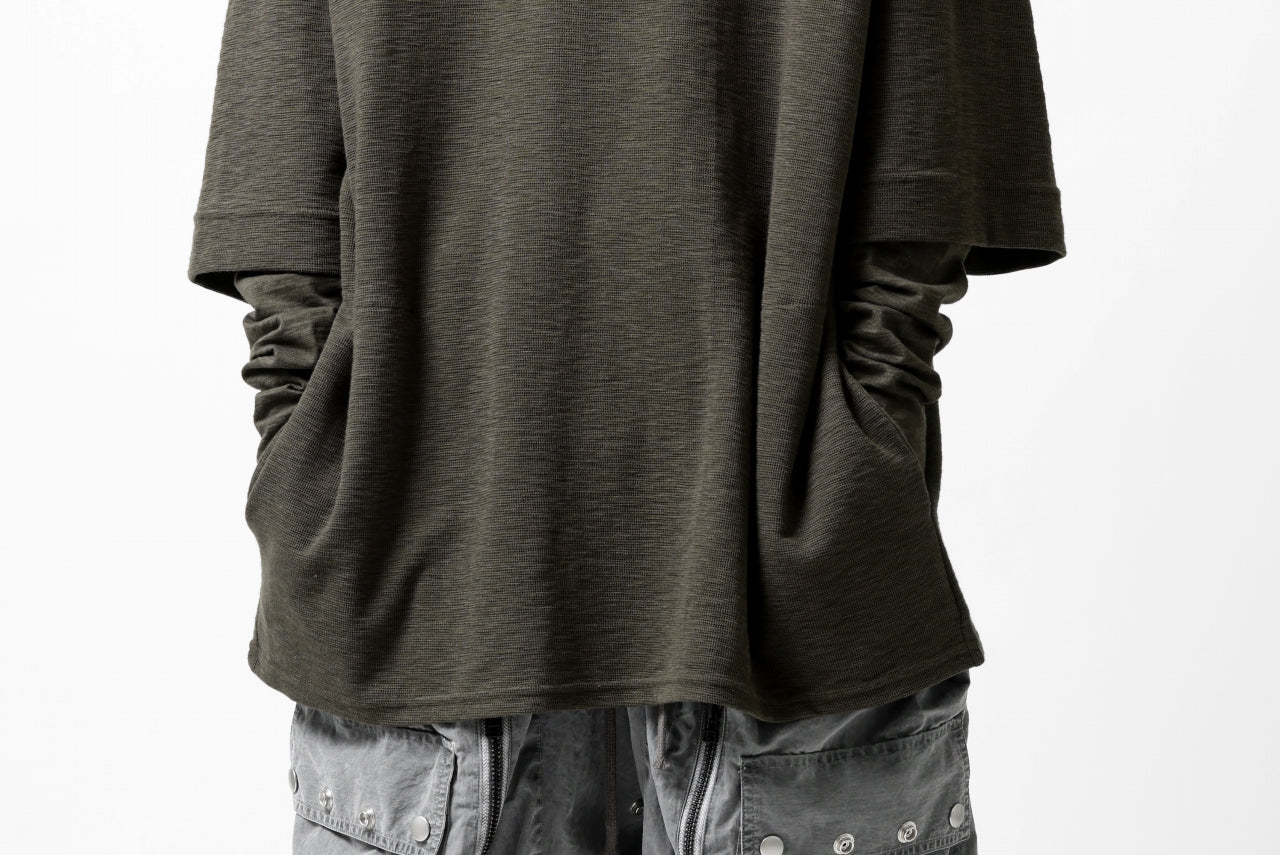 A.F ARTEFACT -HEATHER- LAYERED TOPS / DOUBLE SLAB (KHAKI)