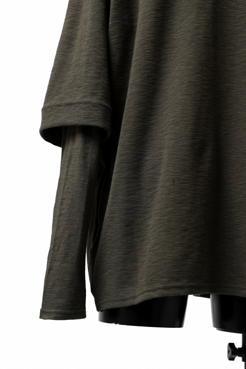 画像をギャラリービューアに読み込む, A.F ARTEFACT -HEATHER- LAYERED TOPS / DOUBLE SLAB (KHAKI)